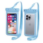 Waterproof Phone Pouch Blue with Lanyard for iPhone, Samsung & More (Up to 7")