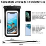 Waterproof Phone Pouch Black with Lanyard for iPhone, Samsung & More (Up to 7") - Image 6
