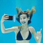 Waterproof Phone Pouch Blue with Lanyard for iPhone, Samsung & More (Up to 7") - Image 4