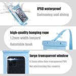 Waterproof Phone Pouch Blue with Lanyard for iPhone, Samsung & More (Up to 7") - Image 3