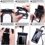Waterproof Phone Pouch Black with Lanyard for iPhone, Samsung & More (Up to 7") - Image 4