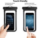 Waterproof Phone Pouch Black with Lanyard for iPhone, Samsung & More (Up to 7") - Image 2
