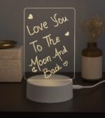 LED Acrylic Message Board Night Light with Pen – USB Rewritable Sign Gift