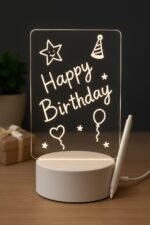 LED Acrylic Message Board Night Light with Pen – USB Rewritable Sign Gift - Image 3