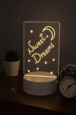 LED Acrylic Message Board Night Light with Pen – USB Rewritable Sign Gift - Image 2
