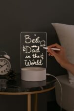 LED Acrylic Message Board Night Light with Pen – USB Rewritable Sign Gift - Image 4