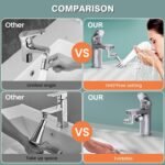 Faucet Extender Aerator, Brass Sink Tap Aerator 2 Spray Mode Tap Spray Head Faucet Attachment for Kitchen/Bathroom - Image 2